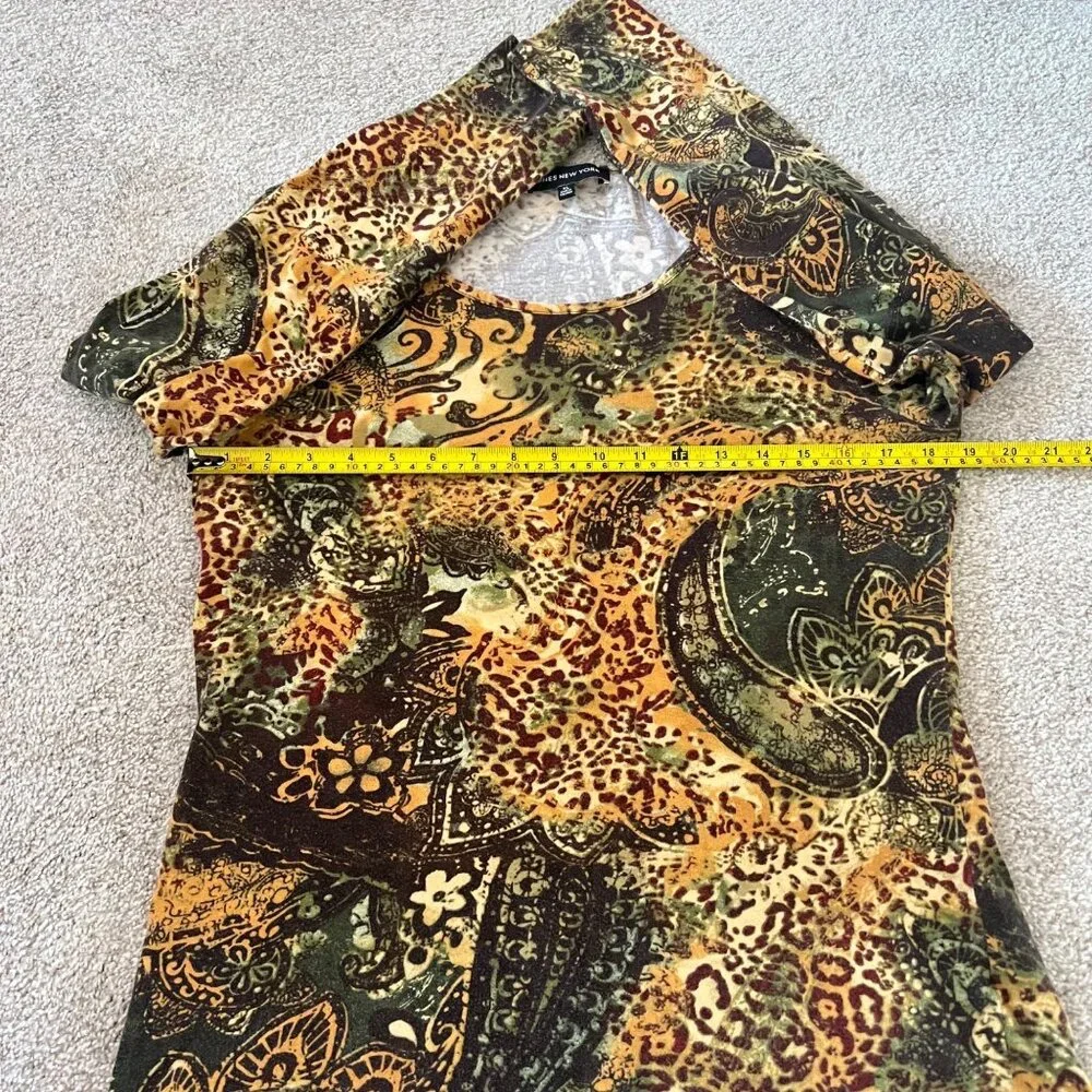 Vintage Jones New York Cheetah Abstract Cotton Top - Picture 8 of 9